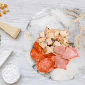 HASTA LA RAIZ | Mexican Handmade Cheese Board covered with resin. Ideal for Charcuterie Platter & Serving Tray. Model: Imperial Marble.