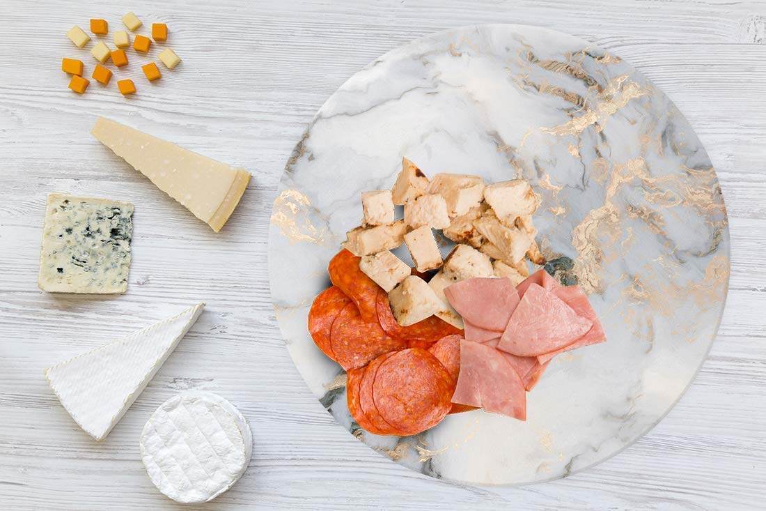 HASTA LA RAIZ | Mexican Handmade Cheese Board covered with resin. Ideal for Charcuterie Platter & Serving Tray. Model: Imperial Marble.