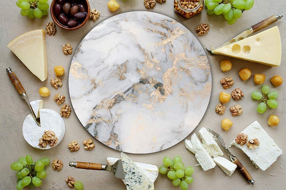 HASTA LA RAIZ | Mexican Handmade Cheese Board covered with resin. Ideal for Charcuterie Platter & Serving Tray. Model: Imperial Marble.