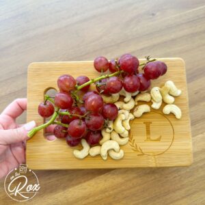 Personalized Cutting Boards - Small Monogrammed Engraved Cutting Board (V) - 9x6 Customized Bamboo Cutting Board with Initials - Wedding Kitchen Gift - Wooden Custom Charcuterie Boards by On The Rox