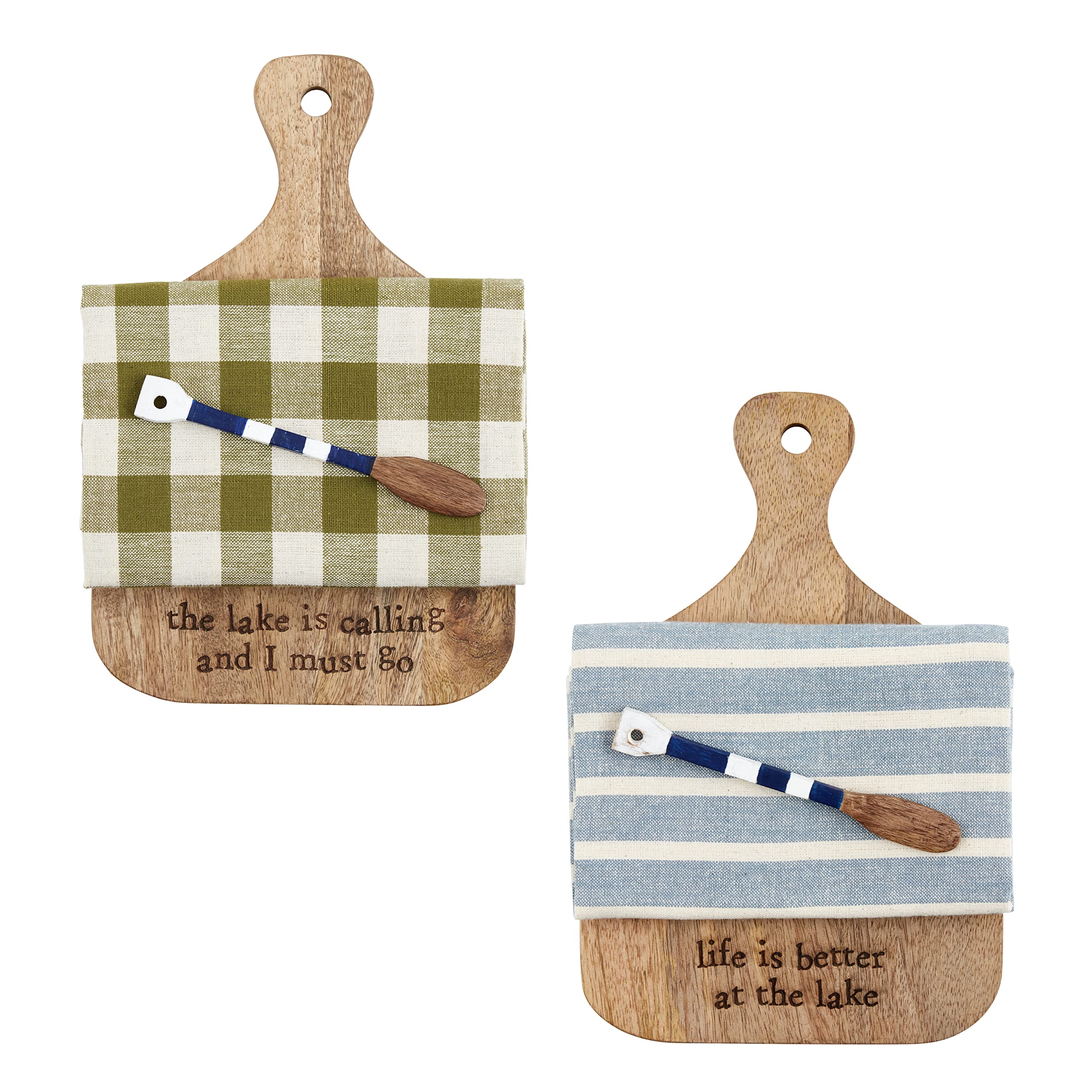 Mud Pie Life Oar Serving Set, board 10" x 6 1/2"