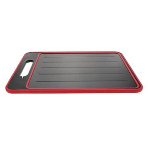 hemoton fast defrosting tray chopping board thawing plate cutting board meat defroster boards with handle for meat pork beef fish black red