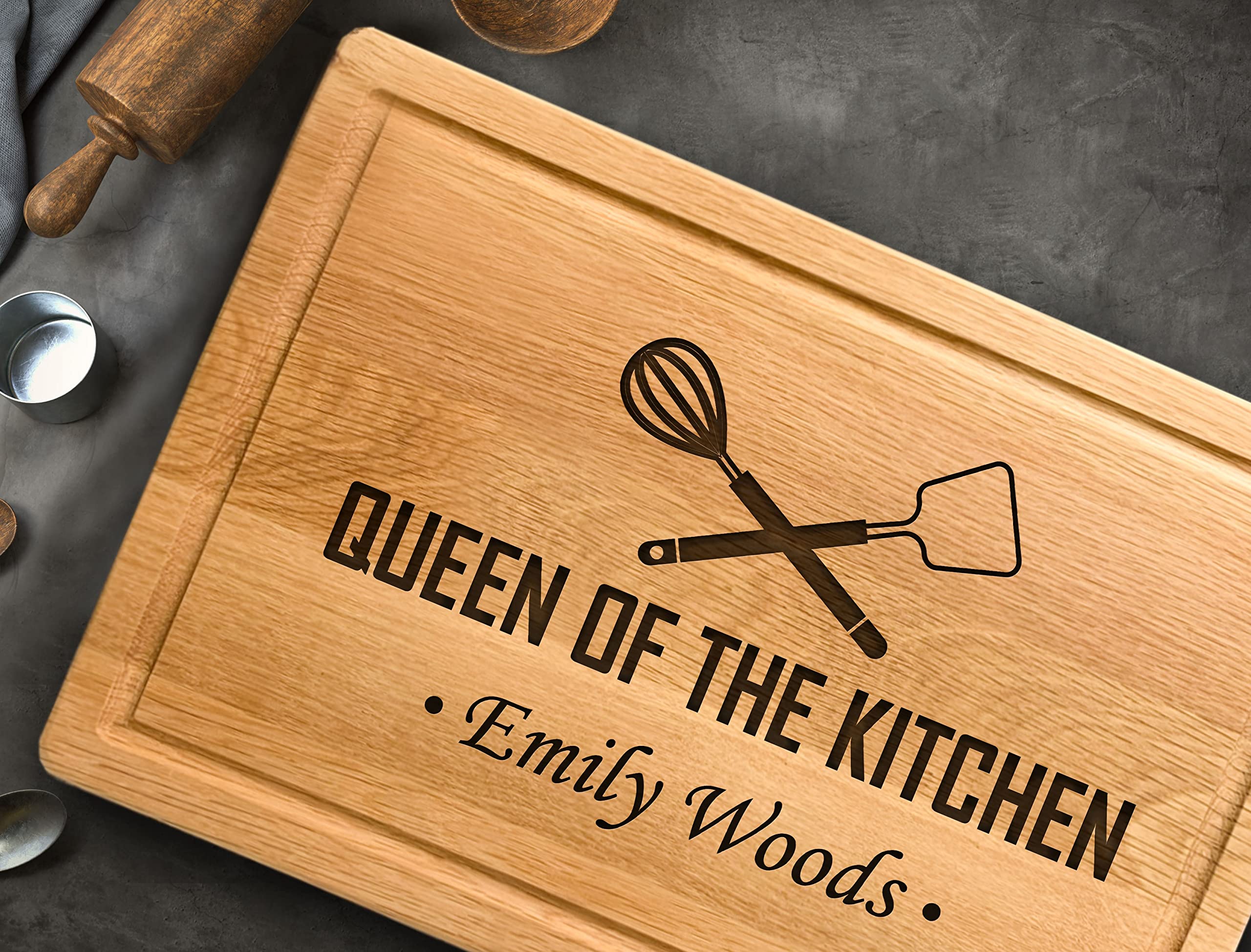 Mom Gifts for Mothers Day, Personalized Cutting Board for Kitchen, Queen of the Kitchen, Custom Women Gifts, Mother's Day Gift for Mama, Grandma, Sister, Wife, Custom Board for Birthday, Anniversary