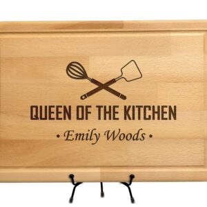 Mom Gifts for Mothers Day, Personalized Cutting Board for Kitchen, Queen of the Kitchen, Custom Women Gifts, Mother's Day Gift for Mama, Grandma, Sister, Wife, Custom Board for Birthday, Anniversary