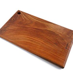 BOUMBI Zelkova Wood Reversible Cutting Board(15.55x9.05 x 1.1 Inches) Meidum