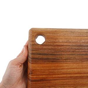 BOUMBI Zelkova Wood Reversible Cutting Board(15.55x9.05 x 1.1 Inches) Meidum