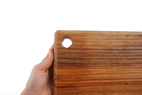 BOUMBI Zelkova Wood Reversible Cutting Board(15.55x9.05 x 1.1 Inches) Meidum