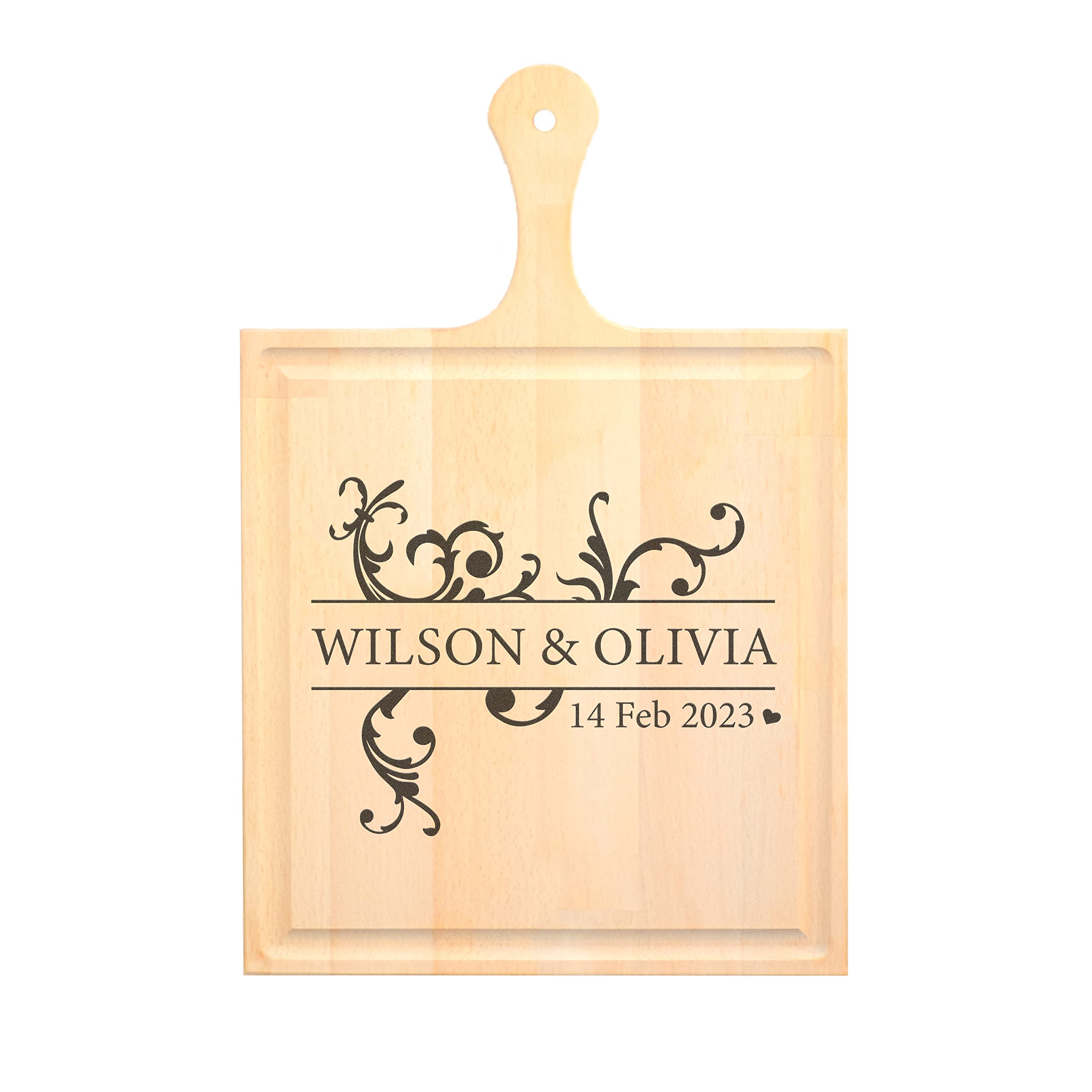 Personalized Cutting Board | Custom Cutting Board | Custom Cheese Board | Personalized Steak Board | Couple Cutting Board | Wedding Cutting Board (With Handle)