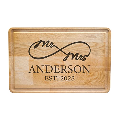 Personalized Cutting Board | Couple Cutting Board | Customized Cutting Board | Handmade Cutting Board | Couple Gift | Wedding Cutting Board | Anniversary Gift for Couple (Without Handle)