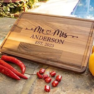 Personalized Cutting Board | Couple Cutting Board | Customized Cutting Board | Handmade Cutting Board | Couple Gift | Wedding Cutting Board | Anniversary Gift for Couple (Without Handle)