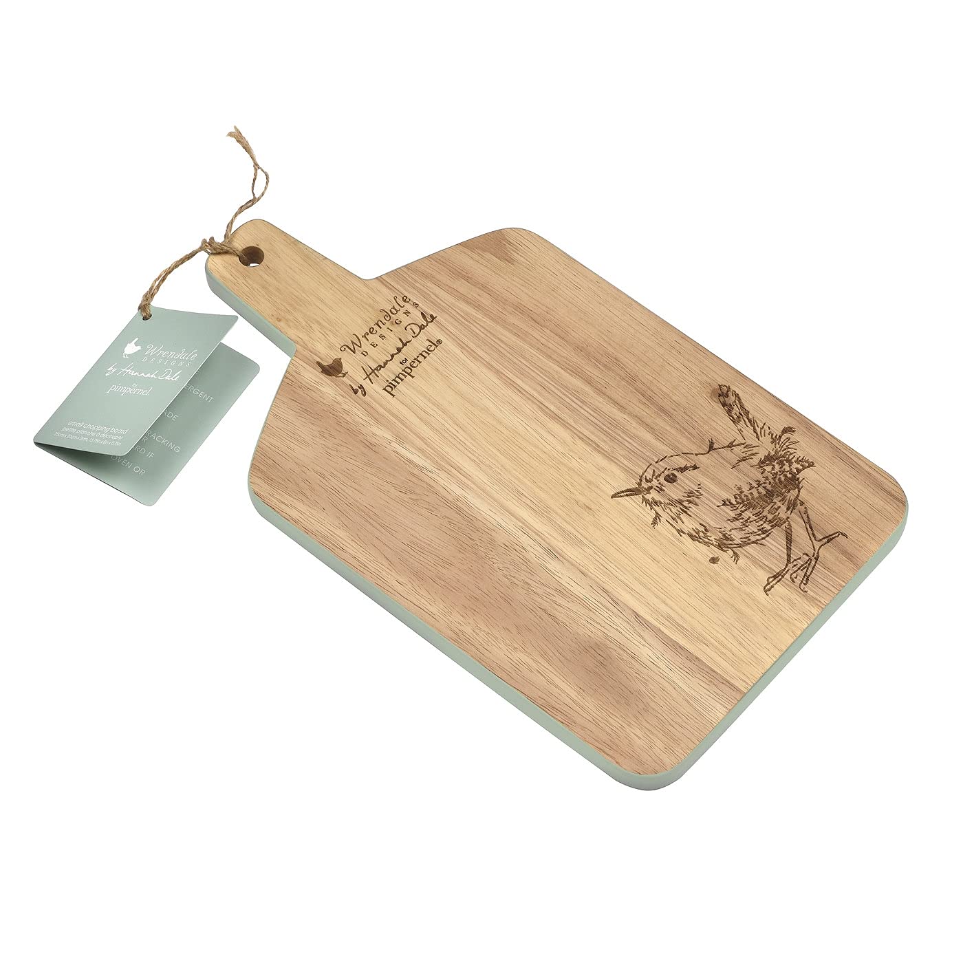 Pimpernel Wrendale Designs Wooden Cutting Board with Handle | Lightweight Cheese Serving Board | Perfect for Meat, Bread, Vegetables, and Fruit Charcuterie Boards | Measures 13.75"