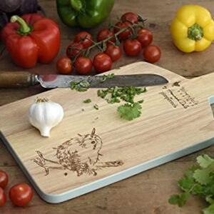 Pimpernel Wrendale Designs Wooden Cutting Board with Handle | Lightweight Cheese Serving Board | Perfect for Meat, Bread, Vegetables, and Fruit Charcuterie Boards | Measures 13.75"