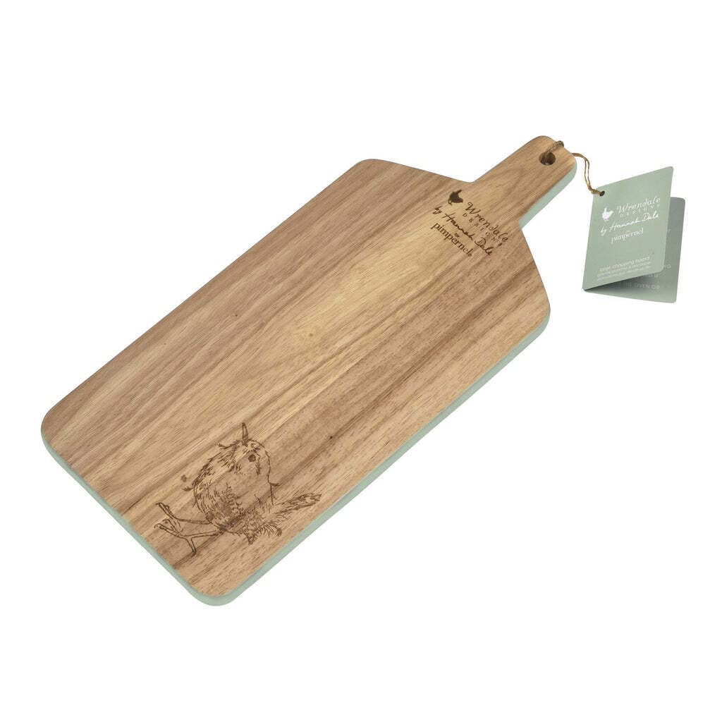 Pimpernel Wrendale Designs Wooden Cutting Board with Handle | Lightweight Cheese Serving Board | Perfect for Meat, Bread, Vegetables, and Fruit Charcuterie Boards | Measures 13.75"