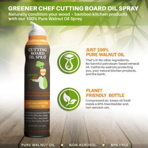 Medium Bamboo Cutting Board and Food Grade Oil Spray by Greener Chef