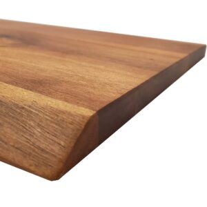 Denmark Tools for Cooks Artisan Acacia Serving Collection- Wood Cutting Chopping Board Platter Tray, 2 Piece Rectangular Footed Charcuterie/Cutting Boards