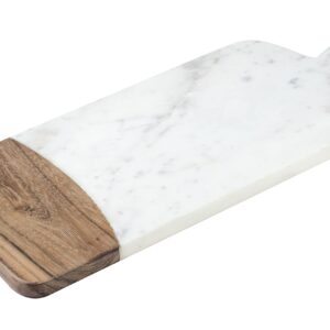 Wooden and Marble Cutting Board - Chopping Board With Handle - Wooden Cutting Boards for Kitchen Decor Accessories - Charcuterie Boards for Steak Fruits - Serving Trays - Size : 14x6" Inch