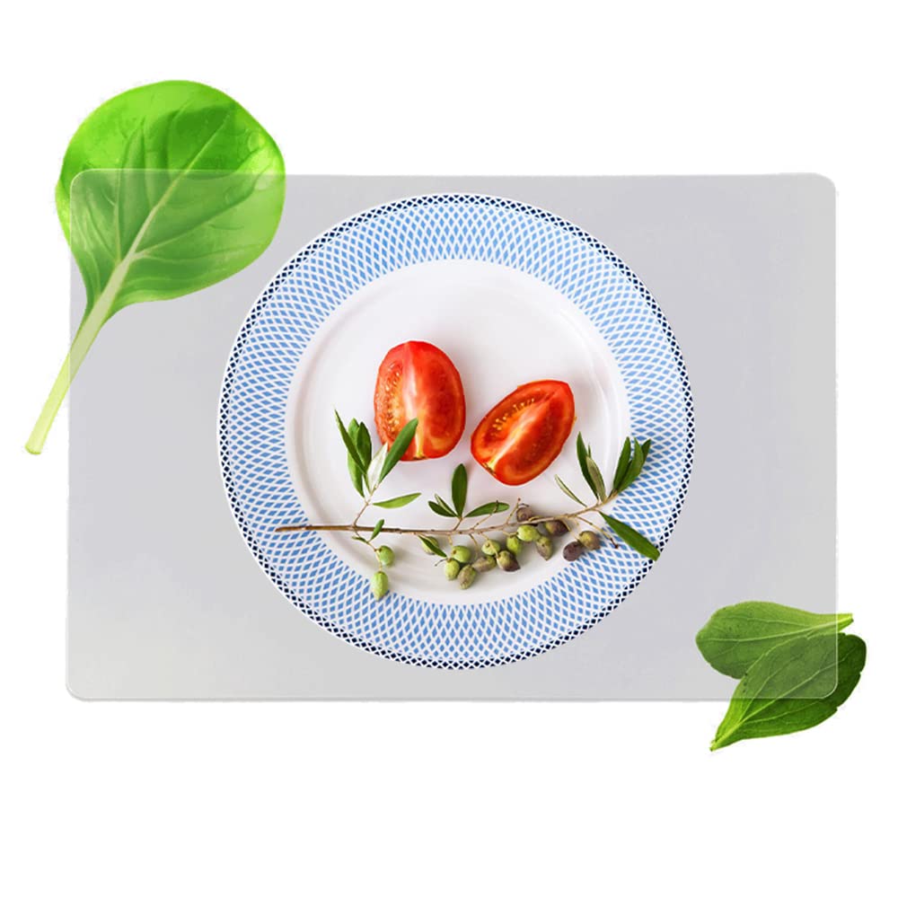 Transparent Light White PP Placemats Heat Insulation mat Outdoor Cutting Boards mat. 18 x 12 Inches for Cooking Prep, Traveling, Camping, BBQs Or Kitchen,8 Pieces.