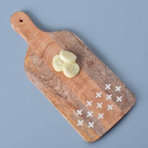 indian shelf 1 piece wood cutting board with handle | kitchen essentials | chopping boards for meat veggies fruits | kitchen chopping board | wooden board | non slip chopping board