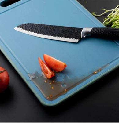 Defrosting Tray - 2-in-1 Meat Thaw Mat and Cutting Board - Groove Tray - Non-Stick Thawing Plate - Meat Cutting Board - No Heat Miracle Thaw - Compact - Knife Sharpener, Zester - Green/Blue