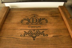solid american oak laser engraved personalized noodle board/stove top cover - farmhouse style-