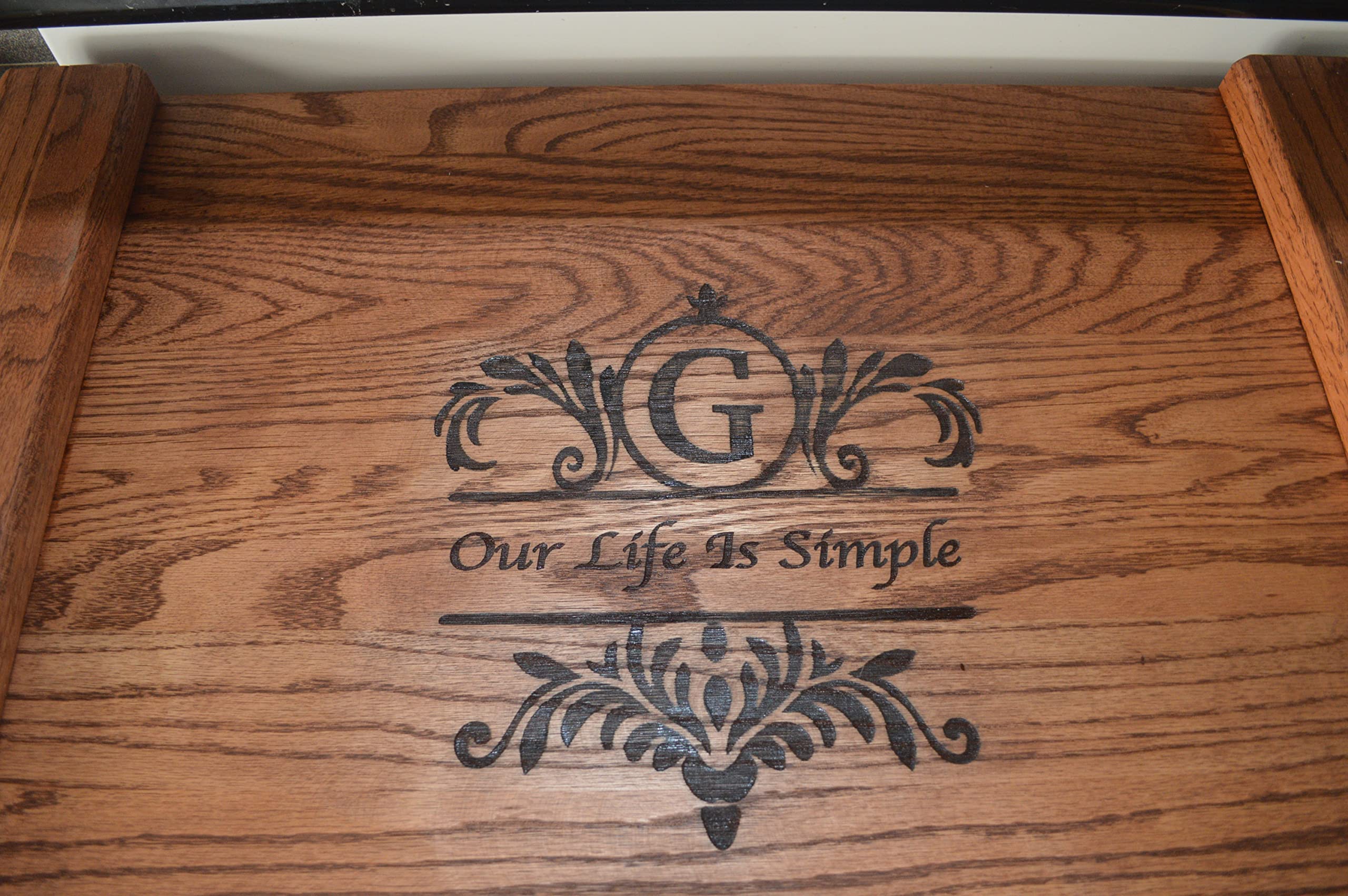 Solid American Oak Laser Engraved Personalized Noodle Board/Stove Top Cover - Farmhouse Style-