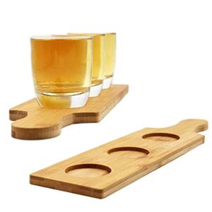 HinLot 2.7 inches Dia Base Beer Tasting Flight Set Wine Glasses Flight Boards Jars Serving Paddles (Square, 1) 3.5Wx15.5L