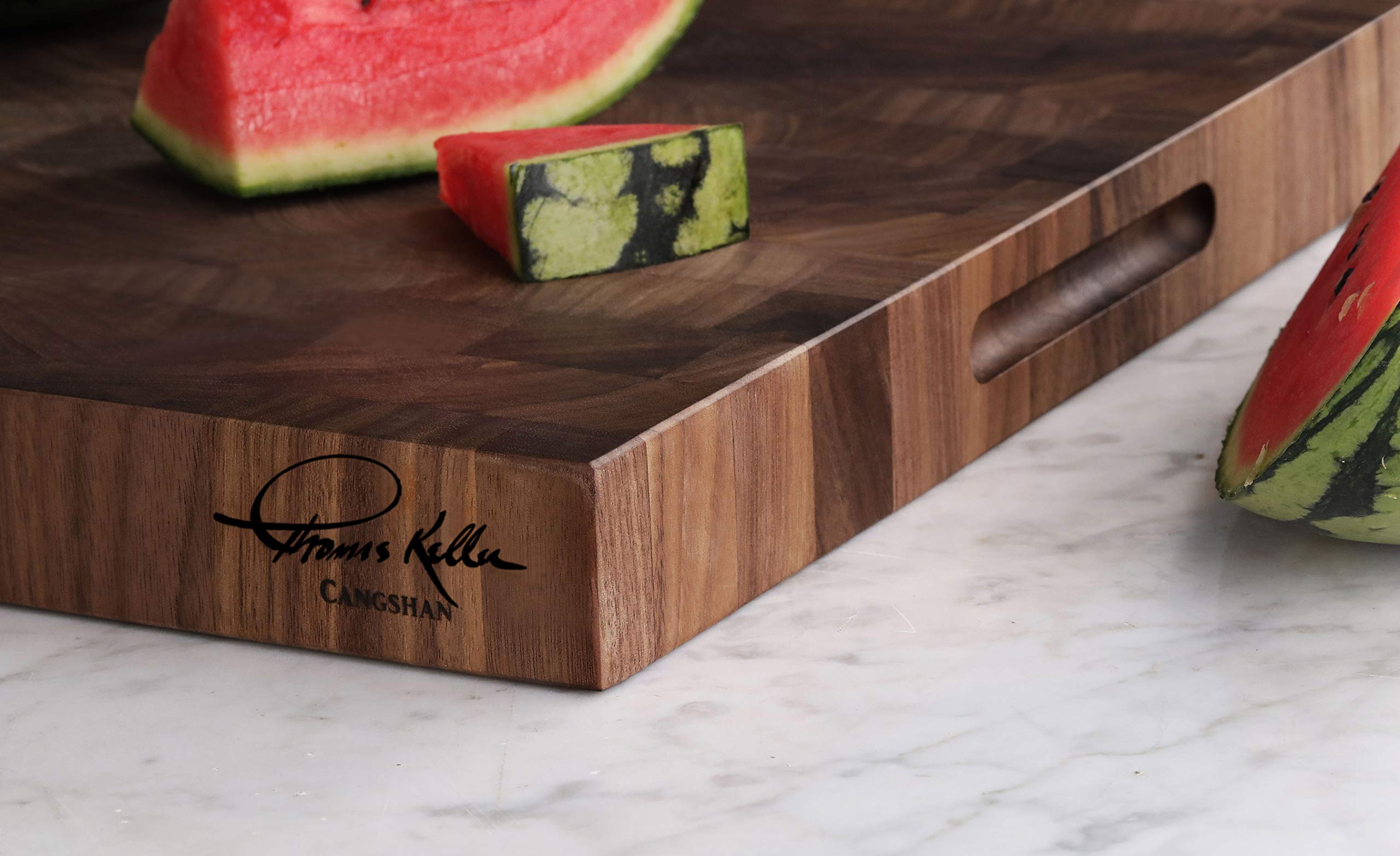 Cangshan | Thomas Keller Signature Collection Walnut End-Grain Cutting Board,14 x 20 x 1.5", Crafted in USA