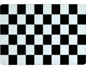 tempered glass cutting board black and white checkered seamless endless racing flag texture tableware kitchen decorative cutting board with non-slip legs, serving board, large size, 15" x 11"