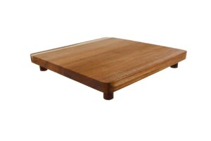 soldbbq grill griddle cutting board with 4 legs for blackstone, acacia wood cutting board for camp chef and more grill griddle, 11.8" l x 11.8" w