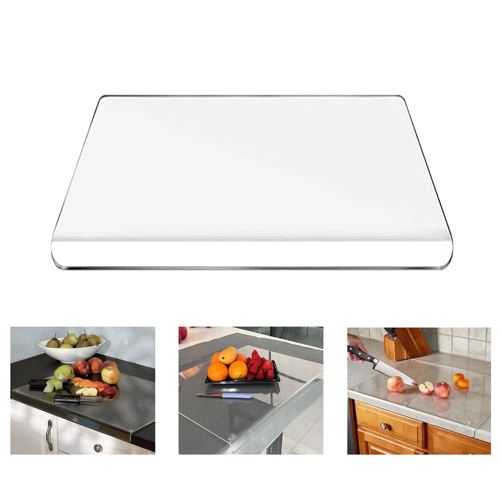 Acrylic Cutting Boards for Kitchen Counter, 18 x 16 Inch Clear Cutting Board for Countertop with Lip, Non Slip Cutting Board Countertop Protector for Home Restaurant (18"x16")