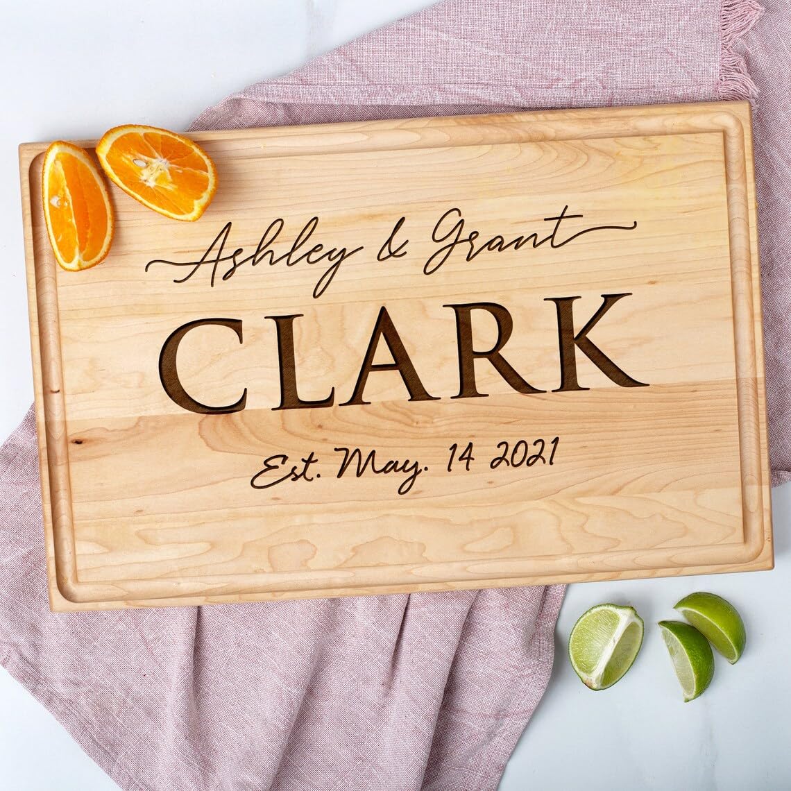 Forest Decor Personalized Cutting Boards Wood Engraved, Engraved Wedding Gifts for Couple, Charcuterie Board Personalized, Wood Anniversary, Personalized Housewarming, THE TRIO COLLECTION, Made in USA