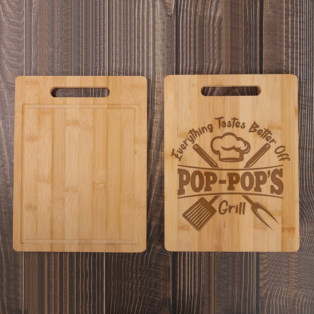 KITCHENVOY Grandpa Cutting Board - Gifts for Grandpa on Fathers Day - Pop Gifts for Grandpa from Grandkids - Grandpa Kitchen Gift for Christmas, Anniversary