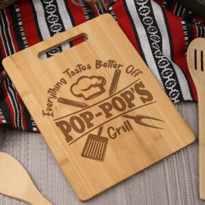 KITCHENVOY Grandpa Cutting Board - Gifts for Grandpa on Fathers Day - Pop Gifts for Grandpa from Grandkids - Grandpa Kitchen Gift for Christmas, Anniversary