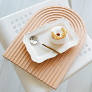 dokot decorative wood charcuterie board, unique serving tray, wooden serving board for home, kitchen decor