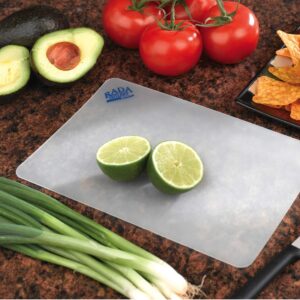 rada cutlery small plastic cutting flexible dishwasher safe chopping board, 7 x 10 inches, white, 3 pack