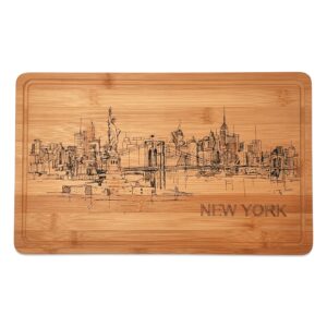 new york city engraved cutting board bamboo gift one size