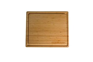 camp chef bamboo cutting board - wood cutting board for kitchen accessories & outdoor cooking - perfect for cutting meat, veggies, cheese & more - 14" x 16"