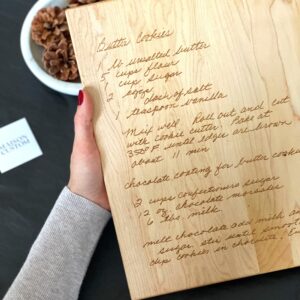 original handwritten recipe cutting board - best unique gift for her - multiple sizes & styles - maple, cherry or walnut wood - best gift idea for mom, daughter, grandma, sister, aunt