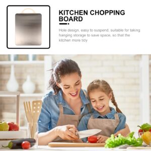 LIFKOME Double Sided Chopping Board, 304 Stainless Steel Cutting Board with Easy Grip Handle Kitchen Gadget Utensil for Home Picnic Dishwasher Safe