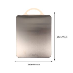 LIFKOME Double Sided Chopping Board, 304 Stainless Steel Cutting Board with Easy Grip Handle Kitchen Gadget Utensil for Home Picnic Dishwasher Safe