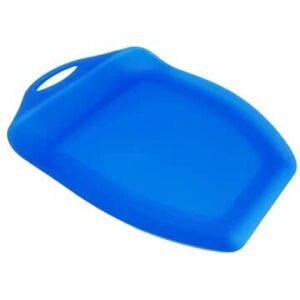 bluelines scoop cutting board, bpa free, dishwasher safe, thick chopping easy grip handle. blue 9 x 13 inches.