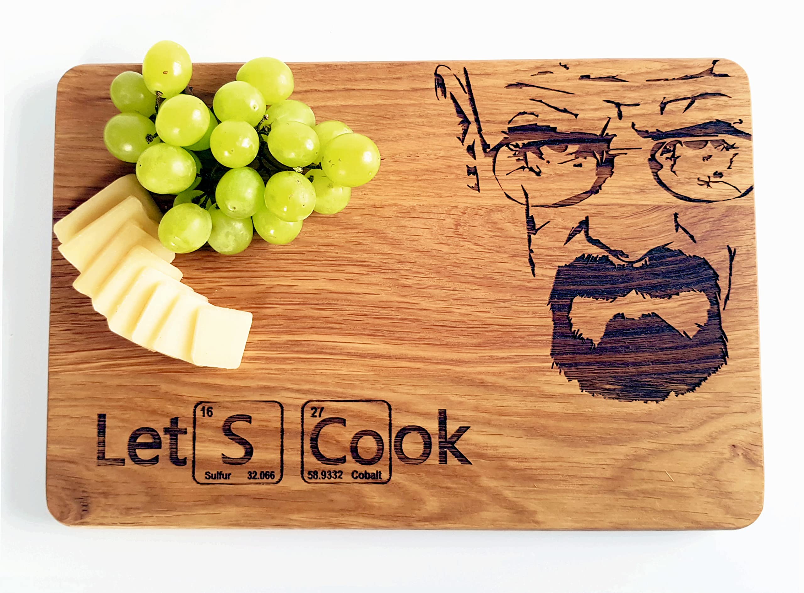 Algis Crafts | LET'S COOK - Cutting Board | 12x8" Oak Wood Chopping Board | Wedding, Anniversary, Housewarming Gift, First Home Gift | Handmade Birthday Gift | Laser Engraved Cutting Board