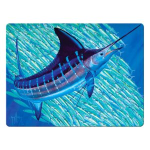 rivers edge products tempered glass cutting board, 12 by 16 inches, marlin underwater