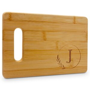 Personalized Cutting Boards - Small Monogrammed Engraved Cutting Board (J) - 9x6 Customized Bamboo Cutting Board with Initials - Wedding Kitchen Gift - Wooden Custom Charcuterie Boards by On The Rox