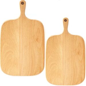 2pcs log cutting board,household solid wood cutting board cutting fruit cutting board kitchen (b-set)