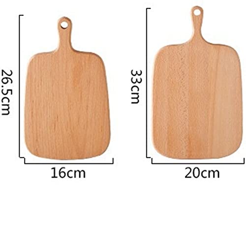 2Pcs Log Cutting Board,Household Solid Wood Cutting Board Cutting Fruit Cutting Board Kitchen (B-Set)