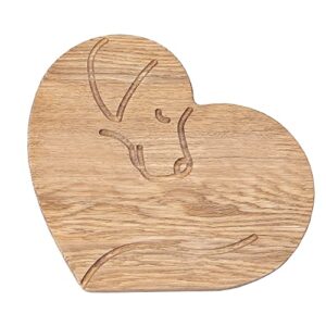 cookarea inspo, heart dog premium oak cutting board for kitchen, reversible, serving board for charcuterie, vegetables and meat, 11" x 9" x 1" (oak, natural)
