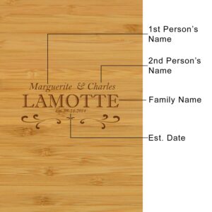 Custom Personalized Engraved Bamboo Cutting Board for Cheese & Charcuterie with Ceramic Dish, Knife Set & Cheese Markers -by Picnic at Ascot USA