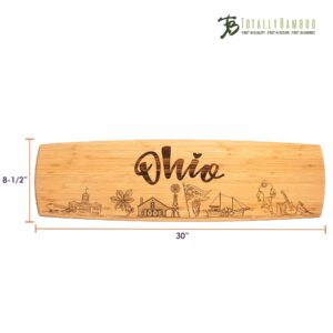 Totally Bamboo Ohio Extra-Large Charcuterie Board and Cheese Plate with Engraved Artwork, 30" x 8.5"