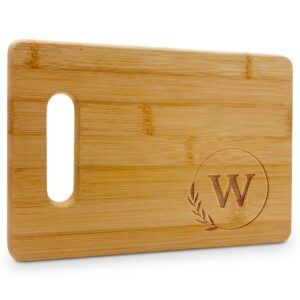 personalized cutting boards - small monogrammed engraved cutting board (w) - 9x6 customized bamboo cutting board with initials - wedding kitchen gift - wooden custom charcuterie boards by on the rox